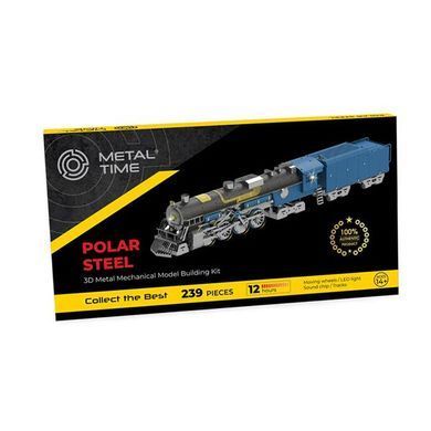 Колекційна модель-конструктор Metal Time Polar Steel color Поїзд кольоровий механічний (MT052) dt_94823 фото