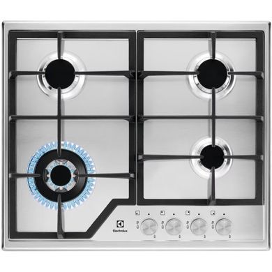 Electrolux Варильна поверхня газова, 60см, чавун, нерж (375862) EGS6436SX фото