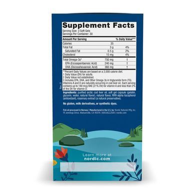 Arctic Cod Liver Oil - 90 softgels Nordic Naturals