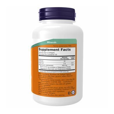 Магний Цитрат Now Foods Magnesium Citrate 180 капсул