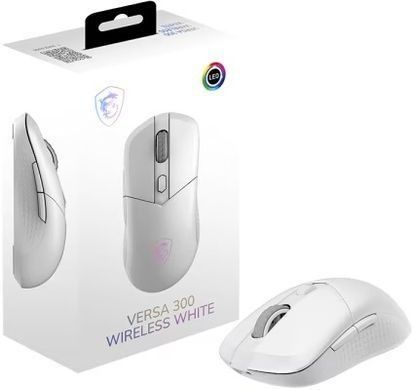 Миша MSI VERSA 300 W WHITE, WIRELESS, RGB, WL, білий S12-4301440-CLA фото
