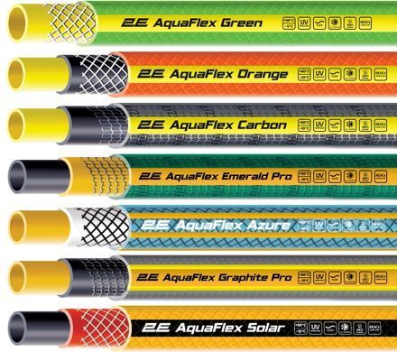 Шланг садовий 2Е AquaFlex Graphite Pro 3/4" 20м 4 шари 20 бар, в комплекті зрошувач, 2 конектори, адаптер 2E-GHE34GEP20 фото