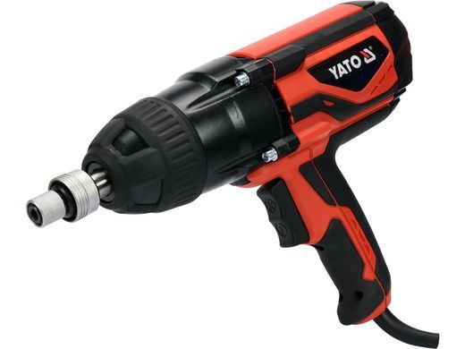 Гайковерт ударний мережевий YATO: 1/4" HEX x 1/2" F, 1020Вт, 600Нм, 2600 об/хв +4 головки і кейс YT-82021 фото