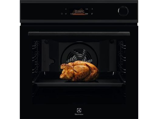 Electrolux Духова шафа електрична, 72л, А+, пара, дисплей, конвекція, піроліз, ф-ція пароварки, телескопічні напрямні, чорний (378908) EOC8P39H фото