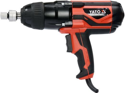 Гайковерт ударний мережевий YATO: 1/4" HEX x 1/2" F, 1020Вт, 600Нм, 2600 об/хв +4 головки і кейс YT-82021 фото