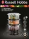 Russell Hobbs Пароварка Kitchen Collection 400Вт, чаша-2.3/3.3л, резервуар для води -0.5л, механічне керування, 3 яруси, пластик, чорний (361938) 26530-56