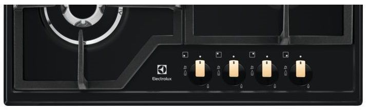 Electrolux Варильна поверхня газова, 60см, чавун, чорний матовий (365440) KGS6436RK фото