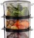Russell Hobbs Пароварка Kitchen Collection 400Вт, чаша-2.3/3.3л, резервуар для води -0.5л, механічне керування, 3 яруси, пластик, чорний (361938) 26530-56