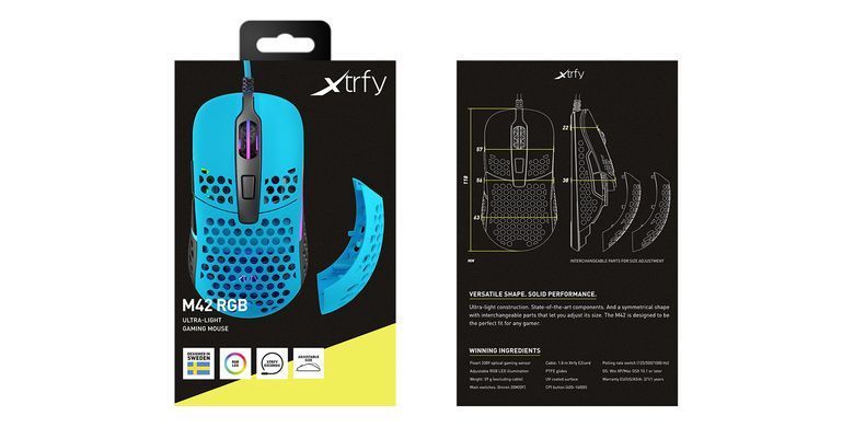 Cherry Xtrfy Ігрова миша M42 RGB USB Miami Blue (330598) XG-M42-RGB-BLUE фото