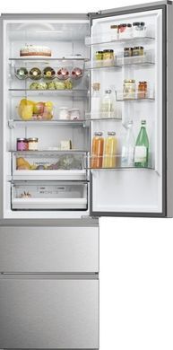 Haier Холодильник багатодверний, 205x59.5х65.7, холод.відд.-289л, мороз.відд.-125л, 3дв., А+, NF, інв., дисплей, зона нульова, cріблястий (374344) HTW5620DNMG фото
