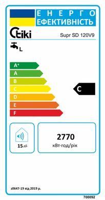 Водонагрівач електр. TIKI слім SuprSD, 120л, 2кВт, сухий тен, електр. кер-ння, C, білий, 700092 (361458) SUPRSD120V9_TIKI фото