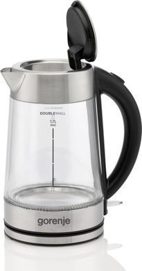 Электрочайник Gorenje 1.7л, 2,200 Вт, strix контроль, стекло, нерж (382871) K17GDWII фото
