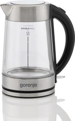 Электрочайник Gorenje 1.7л, 2,200 Вт, strix контроль, стекло, нерж (382871) K17GDWII фото