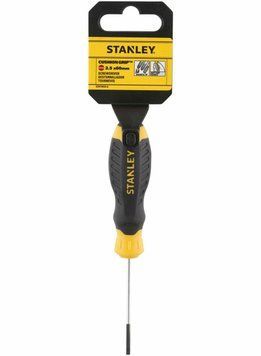 Отвертка плоская STANLEY "Cushion Grip" S/D SLOTTED: 2.5 X 60MM