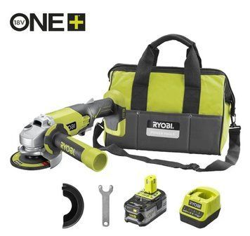 Шліфмашина кутова акумуляторна RYOBI, M18 M18 R18AG-140S, діаметр 115мм (ЗП+1 акум.x 4.0Aг, сумка) 5133004301 фото