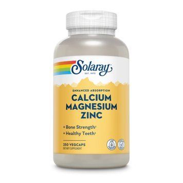 Кальцій магній і цинк Solaray (Calcium Magnesium Zinc) 250 капсул