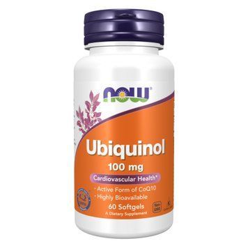 Убихинол Now Foods (Ubiquinol) 100 мг 60 капсул