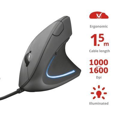 Trust Миша ERGONOMIC USB BLACK (317321) 22885_TRUST фото