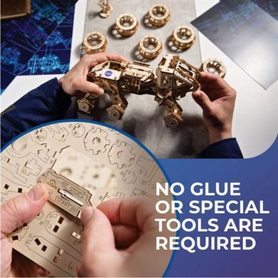 Дерев'яний механічний 3D конструктор Ugears Пілотований марсохід (70206) dt_93671 фото