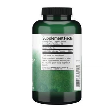 Apple Cider Vinegar High Potency 625mg - 180 caps Swanson