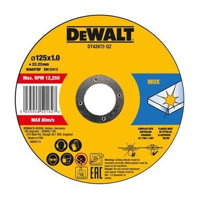 Набор отрезных кругов HIGH PERFORMANCE DeWALT DT43972