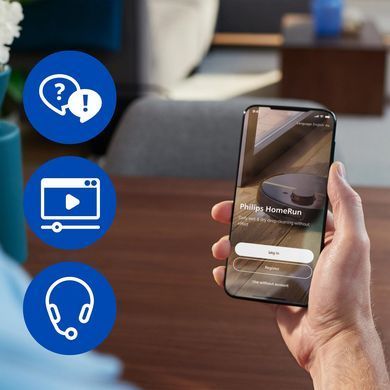 Робот-пилосос Philips Series 5000, h=29.2см, вологе прибирання, конт пил -0.26л, вода -0.27л, автон. робота до 200хв, EPA 10, чорний (391816) XU5100/10 фото