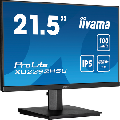 21.5" 16:9 IPS РК монітор, 1920х1080, 0.4 мс (MPRT), 100 Гц, FreeSync, 1xHDMI/1xDP/4xUSB 3.2, SP 2x2 IIYAMA XU2292HSU-B6 3723887 фото