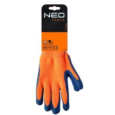 Рукавички утеплені Neo Tools 97-611 робочі, латексне покриття, розмір розмір 10/XL