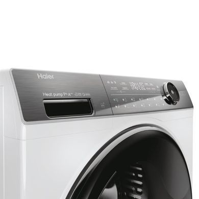 Haier Сушильна машина тепловий насос, 9кг, A+++, 59,5см, дисплей, пара, білий (381122) HD90-A3Q979U1-S фото