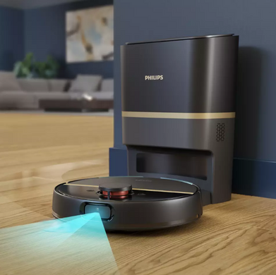 Philips Робот-пилосос Series 7000 , h=35см, вологе прибирання, конт пил -0.26л, вода -0.24л, автон. робота до 180хв, НЕРА 11, чорний (374147) XU7100/01 фото