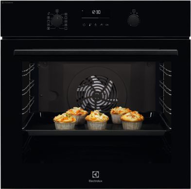 Electrolux Духова шафа електрична, 72л, A+, пара, дисплей, конвекція, телескопічні напрямні, чорний (374369) LOD6C77WZ фото