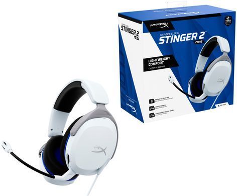 Гарнітура HyperX Cloud Stinger 2 Core PS5/PS4, mini-jack, біло-синій (362282) 6H9B5AA фото