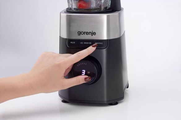 Блендер стаціонарний Gorenje 1000Вт, чаша-1500мл, скло, чорний (378533) B1000DE фото