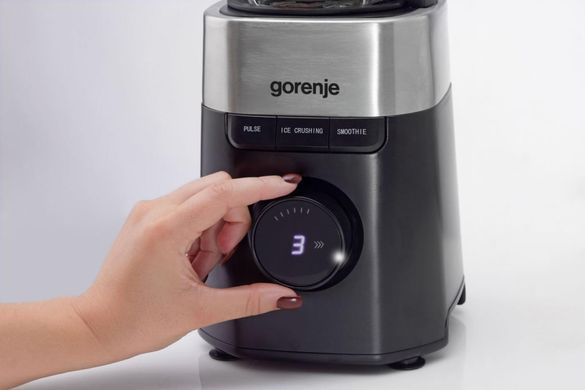 Блендер стаціонарний Gorenje 1000Вт, чаша-1500мл, скло, чорний (378533) B1000DE фото