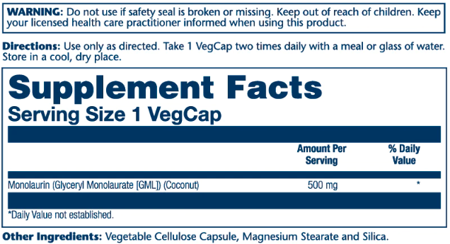Monolaurin 500mg - 60 vcaps Solaray