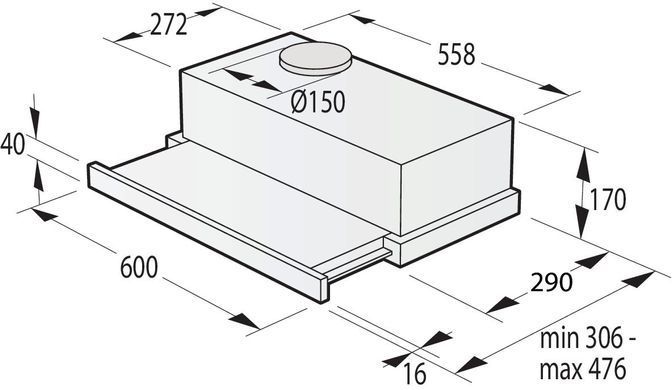 Gorenje Встроенная телескопическая вытяжка TH64E3BG TH64E3BG фото