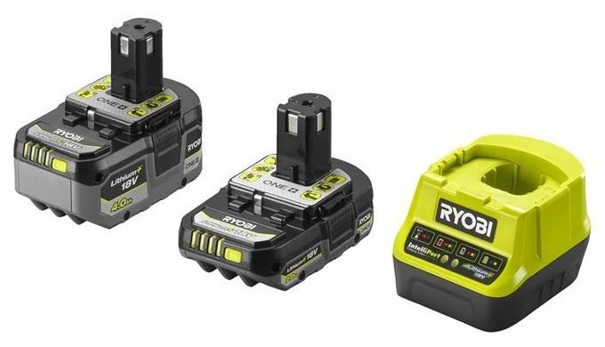 Ryobi Набор аккумулятора и зарядного устройства RC18120-242X ONE+, 18В, 2А&bull;ч+4А&bull;ч, ЗУ Lithium+