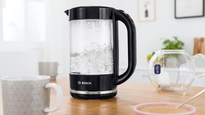 Электрочайник Bosch 1.7л, стекло, черный (361542) TWK70B03 фото