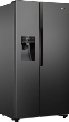 Gorenje Холодильник SBS, 179x68x91см, 2 дв., Х- 368л, М- 167л, A++, NF Plus, Інвертор, диспенсер, Дисплей, чорний (367261) NRS9EVB фото