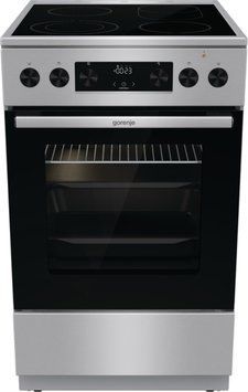 Gorenje Плита електрична склокерамічна, 70л, 50x60см, дисплей, приготування з паром, програматор, нерж (375130) GECS5C70XPA фото