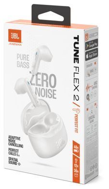 Навушники JBL TUNE FLEX 2 White (JBLTFLEX2WHT) (7065585) JBLTFLEX2WHT фото