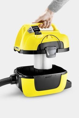 Karcher Пылесос хозяйственный WD 1 Compact Battery, 18В, 7л, 1.2м, 3.14 кг, SOLO 1.198-300.0 фото