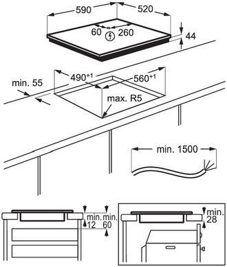 Electrolux Варочная поверхность индукционная, 60см, Hob2Hood, черный EIT61443B фото