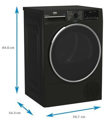 Beko Сушильная машина тепловой насос, 8кг, A++, 60см, дисплей, серый B3T68239MG фото