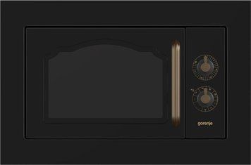 Gorenje Микроволновая печь встраиваемая Retro, 23л, мех. управл., 800Вт, гриль, черный BM235CLB фото