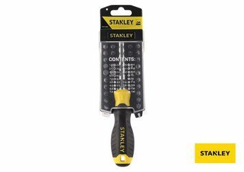 Отвертка держатель насадок HEX 1/4" STANLEY с насадками: компл. 34 шт.