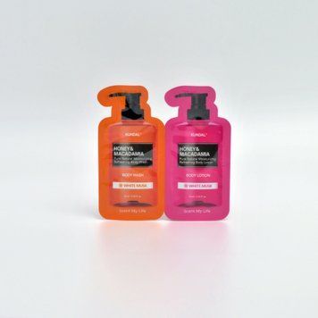 Пробнік Гель для душу + Лосьйон для тіла Kundal Honey&Macadamia White Musk 10ml+10m