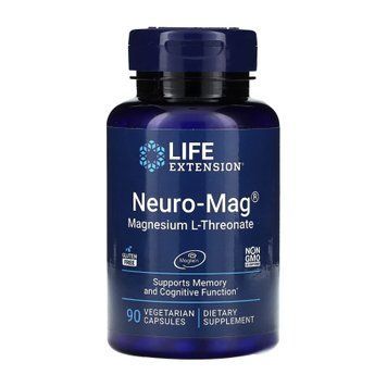 Магний L-треонат, Magnesium L-Threonate, Neuro-Mag, Life Extension, 90 капсул в растительной оболочке