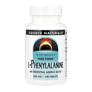 L-Phenylalanine 500mg, 100 tabs L-Фенілаланін 500 мг &mdash; Енергія та настрій