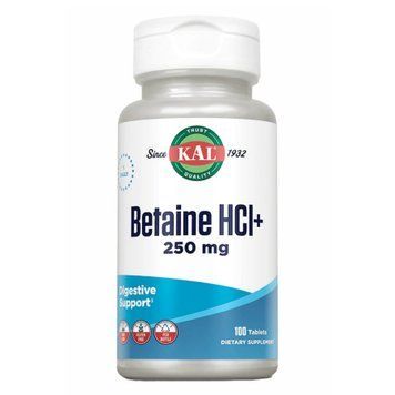 Betaine HCl Plus 250mg - 100 tabs KAL